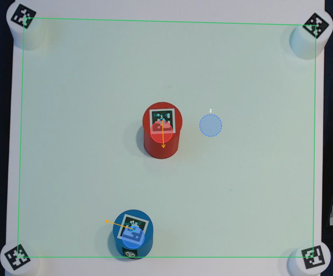 The same arena rectified to a top-down view.