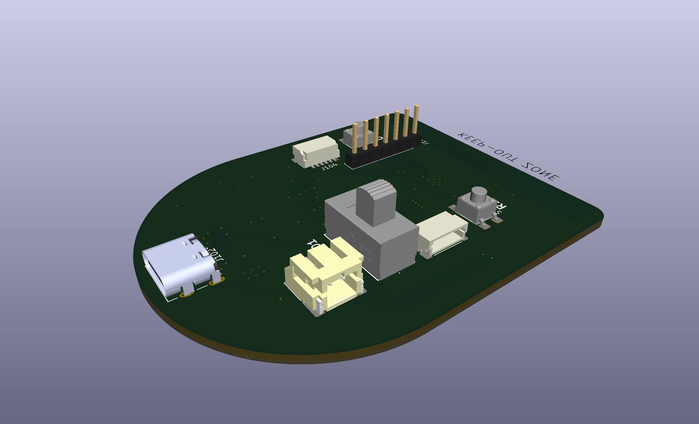 Render of the pod's circuit board, underside.